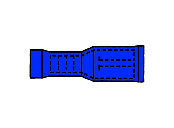 Rundstifthylse blå - 4mm 10 stk